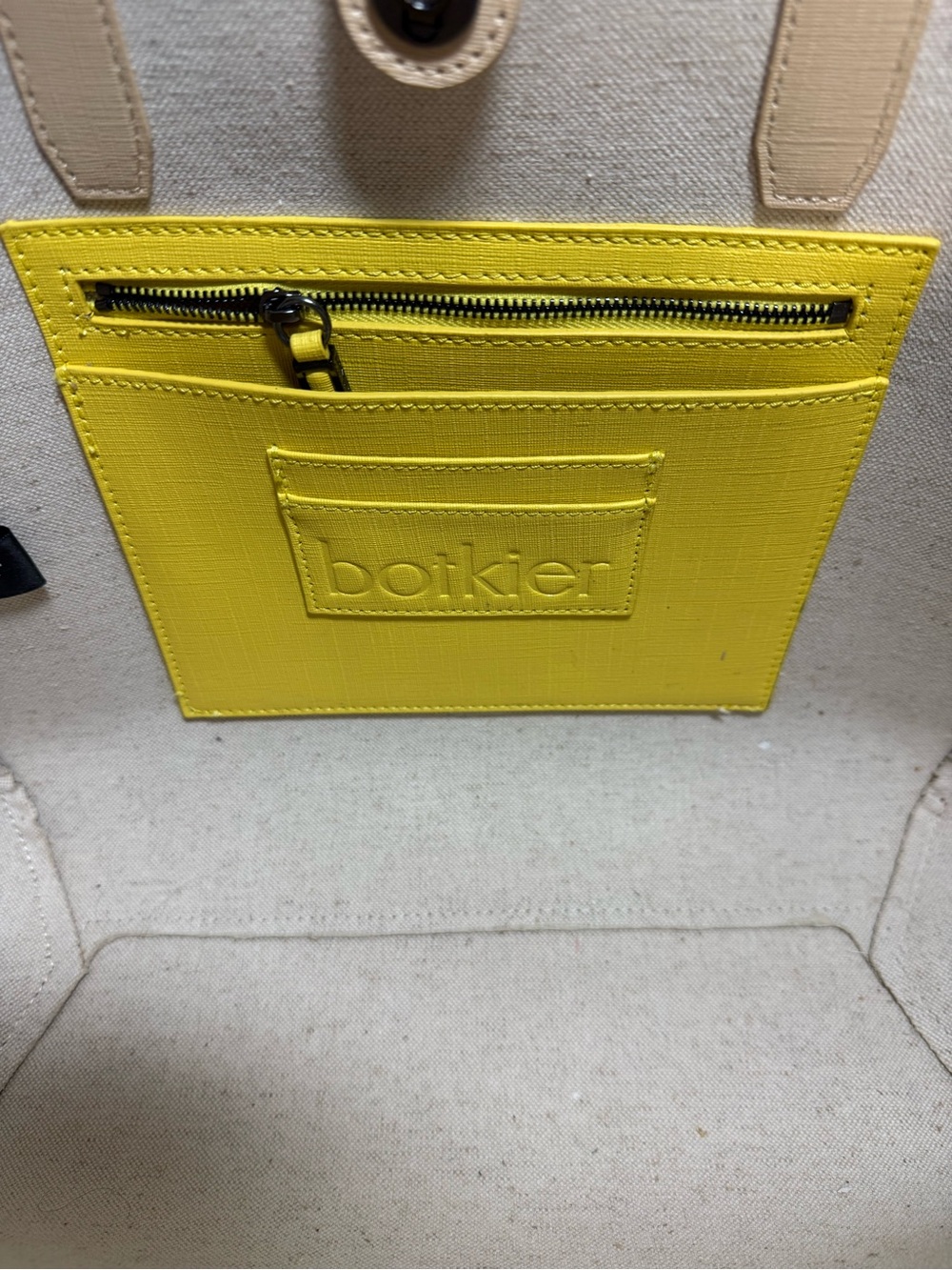 ✨ Botkier New York Park Slope Leather Tote Bag w/ Detachable Pouch – Fawn/Yellow - Picture 6 of 7